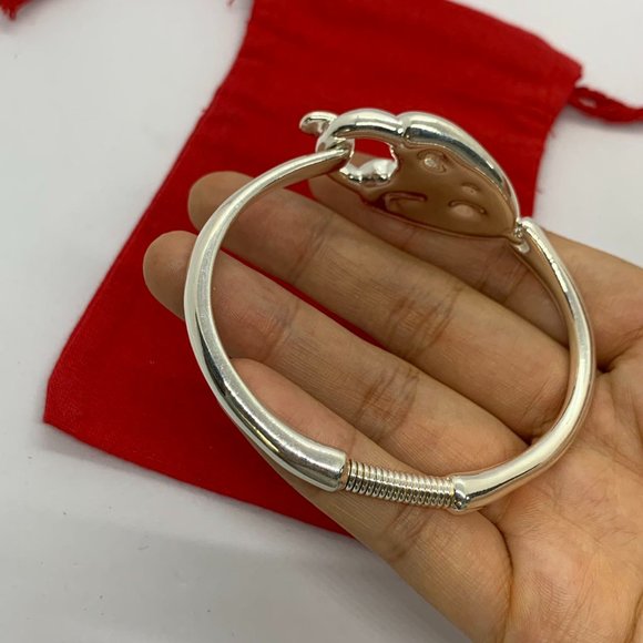 UNO de 50 Bracelet - Heart Lock Hinged Bracelet Silver-Plated Bead Unisex - Picture 4 of 9